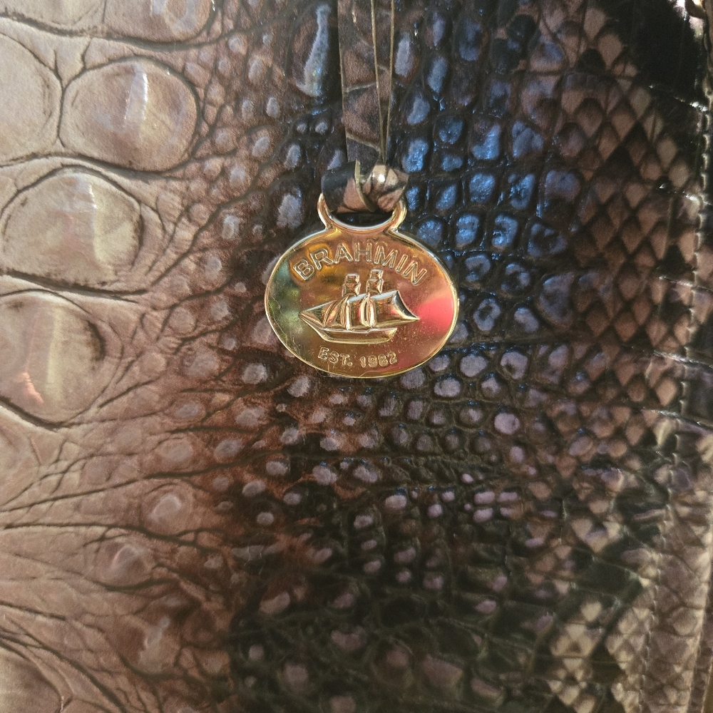 Brahmin Diamondback Ombre Satchel EUC, Sophisticated Bag - Picture 3 of 15